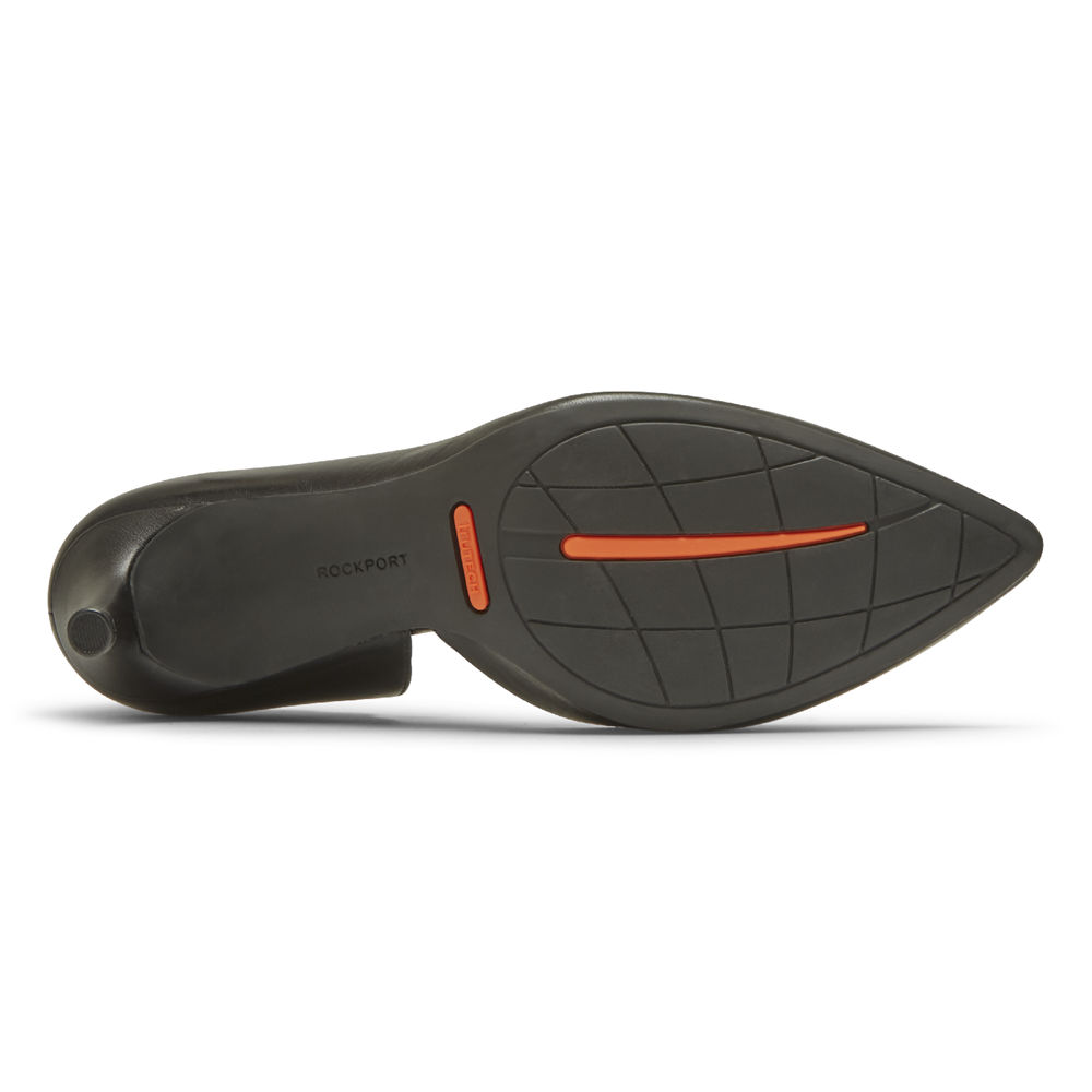 Rockport Klackar Skor Dam Svarta - Total Motion 75Mm Scalloped Dorsay - OBCQG9476